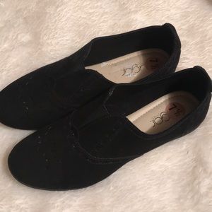 Black flats oxfords